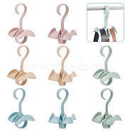 AHADEMAKER 8Pcs 4 Colors Plastic Multi-Function Bag Hook Scarf Hanger, 360 Degree Rotatable Purse Rack for Closet Organizer, Mixed Color, 155x95x65mm, Hole: 40.5x23.5mm, 2pcs/color(AJEW-GA0005-64)