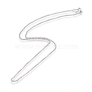 Brass Chain Necklaces, Platinum, 18.8 inch, 1.6mm(NJEW-D079-N)
