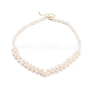 Grade A Natural Pearl Beads Bib Necklace for Teen Girl Women, White, 15.9 inch(40.5cm)(NJEW-JN03736)