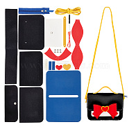 DIY PU Leather  Bag Kits, with Alloy & Iron Findings, Needles, for Handbag DIY Craft Shoulder Bags Accessories, Black(DIY-WH0386-26B)