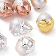 Natural Cultured Freshwater Pearl Beads, with Brass Findings, Oval, Mixed Color, 11.5~14x12~17mm, Hole: 0.8mm(PEAR-F011-02)