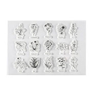Silicone Stamps, for DIY Scrapbooking, Photo Album Decorative, Cards Making, Stamp Sheets, Plants Pattern, 113x146x3mm(X-DIY-K021-A01)