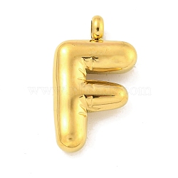 Ion Plating(IP) 304 Stainless Steel Pendants, Letter Charm, Golden, Letter F, 25.5x14.5x5.5mm, Hole: 3mm(STAS-C102-16G-F)