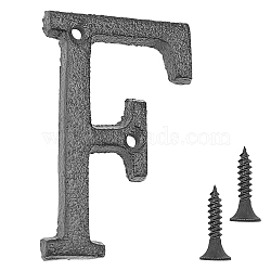 Iron Home Address Number, with 2pcs Screw, Letter.F, 75x46x5mm, Hole: 4.5mm(AJEW-WH0126-25F)
