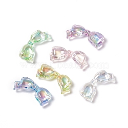 Transparent Acrylic Beads, AB Color, Bowknot, Mixed Color, 14x29x5.5mm, Hole: 1.5mm(OACR-C009-08)