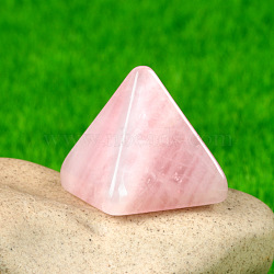 Natural Rose Quartz Healing Pyramid Figurines, Reiki Energy Stone Display Decorations, 17~20x18~20mm(PW-WG30742-02)