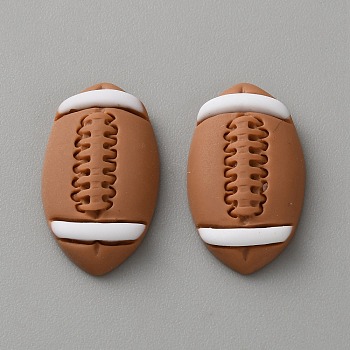 Sport Opaque Resin Cabochons, Rugby, 22.5x13x5mm