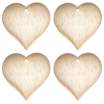 25Pcs Brass Charms, Heart Charm, Real 24K Gold Plated, 19.5x19x1.5mm, Hole: 1.4mm