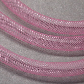 Plastic Net Thread Cord, Pink, 10mm, 30Yards