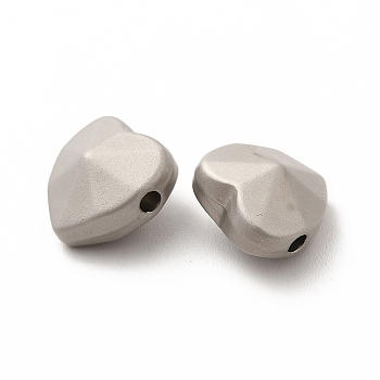 Alloy Beads, Long-Lasting Plated, Cadmium Free & Lead Free, Heart, Matte Platinum Color, 10x10x6.5mm, Hole: 1.6mm