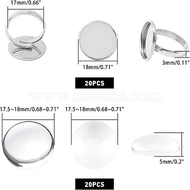 Kits de fabrication de bagues à bricoler soi-même unicraftale(STAS-UN0005-24)-3