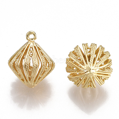 Real Gold Plated Bicone Brass Pendants