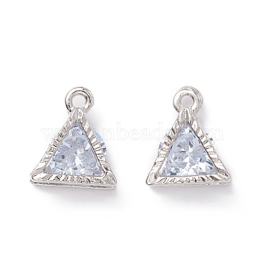 Platinum Clear Triangle Alloy+Cubic Zirconia Charms