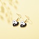 Heart with Tai Ji Alloy Enamel Dangle Earrings(EJEW-JE04979)-3