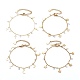 Brass Clear Cubic Zirconia Curb Charm Bracelets(BJEW-JB06499)-1