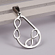 Drop with Infinity 201 Stainless Steel Pendants(X-STAS-D130-12)-1