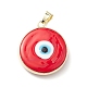 Handmade Evil Eye Lampwork Pendants(LAMP-F031-03G)-4