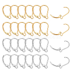 80Pcs 2 Colors 304 Stainless Steel Leverback Earring Findings, Real Gold Plated & Stainless Steel Color, 16.5x10x2mm, Pin: 1mm, 40pcs/color(STAS-ME0001-26)