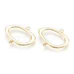 Brass Links connectors, Real 18K Gold Plated, Ring, 18x15.5x1mm, Hole: 1mm(X-KK-S348-076)