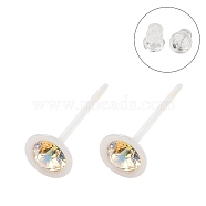 Hypoallergenic Bioceramics Zirconia Ceramic Stud Earrings, with Cubic Zirconia, No Fading and Nickel Free, Goldenrod, 6mm(EJEW-C111-04A)