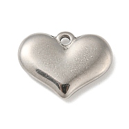 304 Stainless Steel Stamping Blank Tag Heart Pendants, Craft Jewelry Making Accessories, for Women, Stainless Steel Color, 15x20x3.6mm, Hole: 2mm(STAS-G218-08P-04)