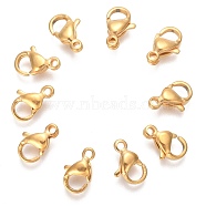 201 Stainless Steel Lobster Claw Clasps, Golden, 9x6x3mm, Hole: 1.2mm(X-STAS-T040-PJ212-9)