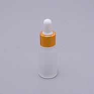 Frosted Empty Glass Dropper Bottles, for Essential Oils Aromatherapy Lab Chemicals, Clear, 25x80mm, Capacity: 10ml(MRMJ-WH0063-47B)