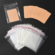 50Pcs Rectangle Blank Paper Earring Display Cards, with 50Pcs OPP Cellophane Bags, Goldenrod, Display Card: 6.7x5cm(EDIS-YW0001-02)