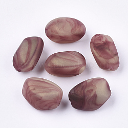 Spray Painted Acrylic Beads, Nuggets, Brown, 27x20x18mm, Hole: 2mm(X-MACR-S361-32)