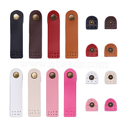 Givenny-EU 8 Set 8 Colors Handmade DIY Leather Buckle, with Zinc Alloy Button, for Bag Straps Replacement Accessories, Mixed Color, 7.5x1.9x0.2cm, 1set/color(FIND-GN0001-30)
