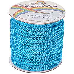 Nylon Thread, Twisted Cord, Deep Sky Blue, 5mm, about 30yards/roll(27.432m/roll)(NWIR-OC0001-02-07)