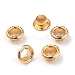 European Style 201 Stainless Steel Eyelet Core, Grommet for Large Hole Beads, Flat Round, Golden, 8x4mm, Hole: 4.5mm(STAS-L226-001G-A)