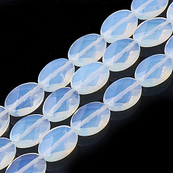 Opalite Beads Strands, Faceted, Oval, 18~18.5x13~13.5x5mm, Hole: 1mm, about 22pcs/strand, 15.7 inch(G-S292-55)