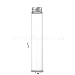 Clear Glass Bottles Bead Containers, Screw Top Bead Storage Tubes with Aluminum Cap, Column, Silver, 3.7x18cm, Capacity: 150ml(5.07fl. oz)(CON-WH0085-76J-01)
