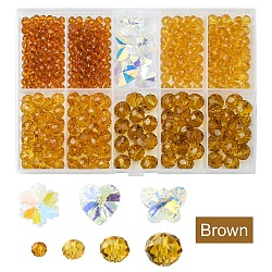 DIY Glass Beads & Charms Jewelry Making Finding Kit, Faceted Rondelle & Butterfly & Heart & Flower, Goldenrod, 4~14x3~7.5mm, Hole: 0.3~1.6mm(DIY-YW0009-03C)