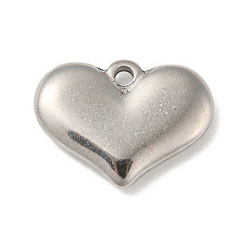 304 Stainless Steel Stamping Blank Tag Heart Pendants, Craft Jewelry Making Accessories, for Women, Stainless Steel Color, 15x20x3.6mm, Hole: 2mm