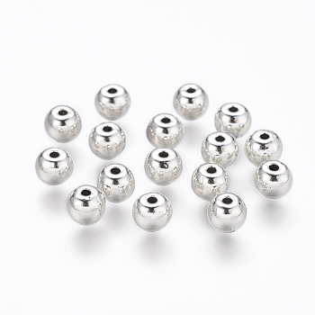 Tibetan Style Alloy Beads, Cadmium Free & Nickel Free & Lead Free, Round, Antique Silver, 6x6x5mm, Hole: 1.5mm