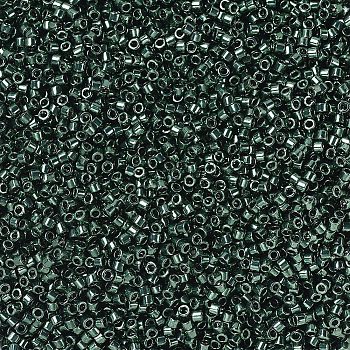 MIYUKI Delica Beads, Cylinder, Japanese Seed Beads, 11/0, (DB0458) Galvanized Dark Teal Green, 1.3x1.6mm, Hole: 0.8mm, about 2000pcs/10g