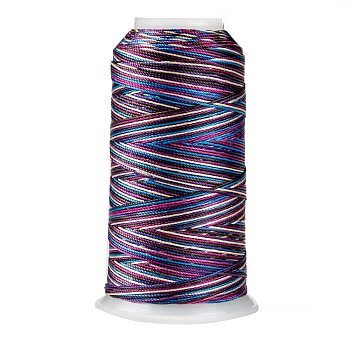Segment Dyed Round Polyester Sewing Thread, for Hand & Machine Sewing, Tassel Embroidery, Purple, 12-Ply, 0.8mm, about 300m/roll
