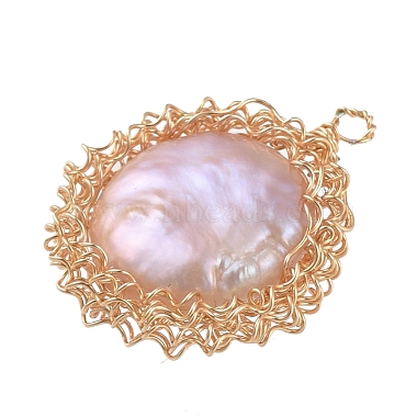 Natural Baroque Pearl Keshi Pearl Pendants(X-PALLOY-JF00421-02)-3