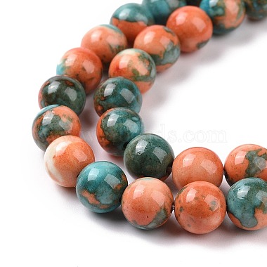 Synthetic Ocean White Jade Round Bead Strands(X-G-M165-8mm-04)-3