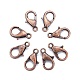 Red Copper Tone Zinc Alloy Lobster Claw Clasps(X-E102-NFR)-1