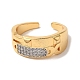 Rack Plating Brass Micro Pave Clear Cubic Zirconia Cuff Rings for Women(RJEW-G325-13H-GP)-2