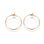 304 Stainless Steel Hoop Earrings Findings, Wine Glass Charms Findings, Golden, 20x0.6mm, 22 Gauge(STAS-I120-60A-G)
