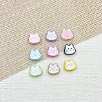 Baking Paint Alloy Enamel Beads, Mixed Color, Rabbit, 11x12x4mm, Hole: 1.7mm, 9pcs/set(FIND-G092-01A)