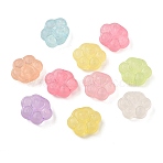 Frosted Transparent Acrylic Beads, Paw Print, Mixed Color, 19x23.5x12.5mm, Hole: 3mm, about 10pcs/set(AC-CBA469B-02)