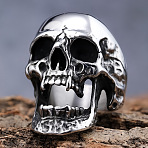 Skull 304 Stainless Steel Finger Rings for Men, Antique Silver, US Size 12(21.4mm)(FS-WGF2445-05)