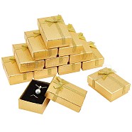 Cardboard Necklace Boxes, with Ribbon Bowknot and Sponge Inside, Rectangle, Gold, 7x5x2.5cm(CBOX-PH0001-08)