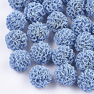 Spray Painted Eco-Friendly Iron Wire Beads, Round, Cornflower Blue, 16~17mm(X-IFIN-T009-09F)