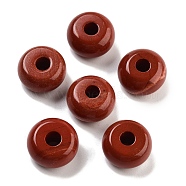 Natural Red Jasper European Beads, Large Hole Rondelle Beads, 14~14.5x7.7~8.3mm, Hole: 4mm(G-C134-04H)